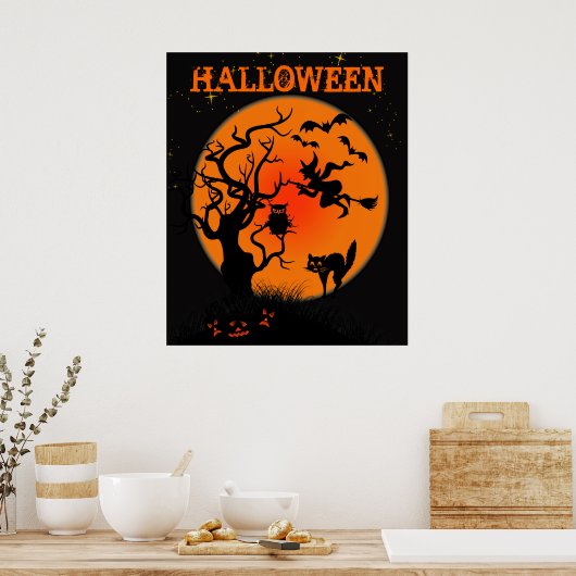 Halloween Haunted Place Poster (Keuken)