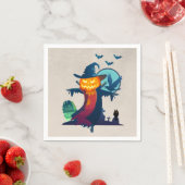 Halloween Haunted Scarecrow met vleermuizen en een Servetten (Insitu)