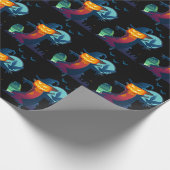 Halloween Haunted Scarecrow met vleermuizen en kip Cadeaupapier (Hoek)