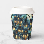 Halloween Haunted Scene Papieren Bekers (Achterkant)