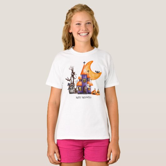 Halloween Haunted Scene T-shirt (Voorkant volledig)