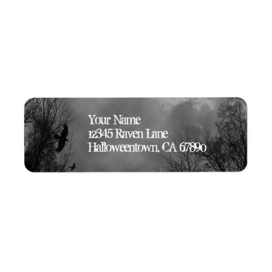 Halloween Haunted Sky Return Address Labels (Voorkant)