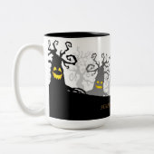 Halloween Haunted Trees Tweekleurige Koffiemok (Links)