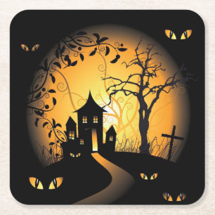 Halloween - Haunting Eyes die naar je kijkt Kartonnen Onderzetters