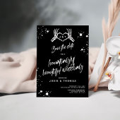 Halloween Hauntingly Mooie bruiloft opslaan datum Kaart