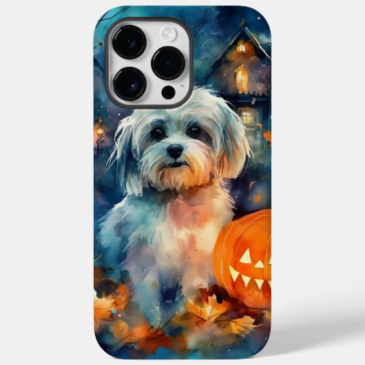 Halloween Havanese met pompoenen eng Case-Mate iPhone Case (Achterkant)