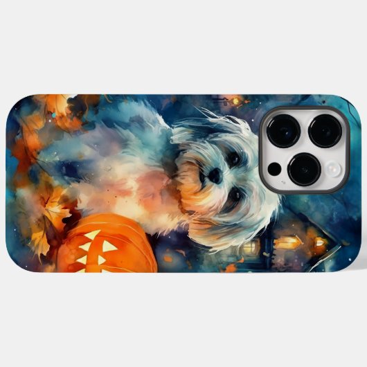 Halloween Havanese met pompoenen eng Case-Mate iPhone Case (Achterkant (horizontaal))