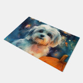 Halloween Havanese met pompoenen eng Deurmat (Schuin)