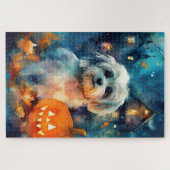 Halloween Havanese met pompoenen eng Legpuzzel (Horizontaal)