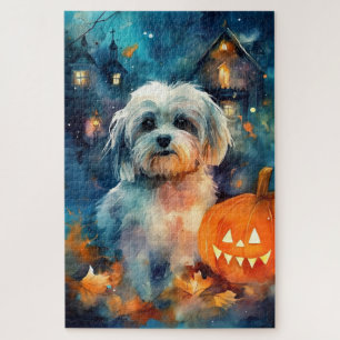 Halloween Havanese met pompoenen eng Legpuzzel
