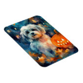 Halloween Havanese met pompoenen eng Magneet (Rechterzijde)