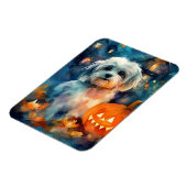 Halloween Havanese met pompoenen eng Magneet (Linkerzijde)
