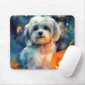 Halloween Havanese met pompoenen eng Muismat (Met muis)