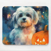 Halloween Havanese met pompoenen eng Muismat (Voorkant)