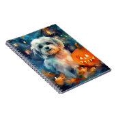 Halloween Havanese met pompoenen eng Notitieboek (Rechterzijde)