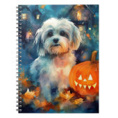 Halloween Havanese met pompoenen eng Notitieboek (Voorkant)