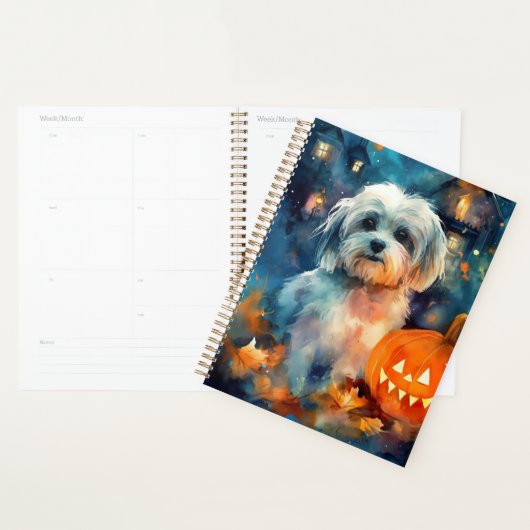 Halloween Havanese met pompoenen eng Planner (Display)