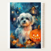 Halloween Havanese met pompoenen eng Planner (Achterkant)