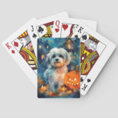 Halloween Havanese met pompoenen eng Pokerkaarten (Achterkant)
