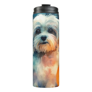 Halloween Havanese Met Pompoenen Eng Thermosbeker
