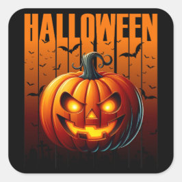 Halloween Havoc - Jacks & Bats Vierkante Sticker