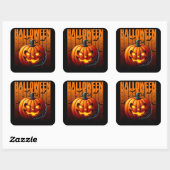 Halloween Havoc - Jacks & Bats Vierkante Sticker (Vel)