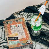 Halloween Hayride en Pompoen Carving Uitnodiging