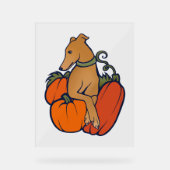 Halloween hazewindhond acryl bord (Voorkant)