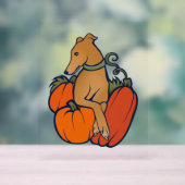 Halloween hazewindhond acryl bord (Neutraal)