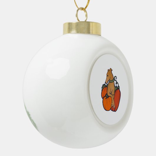 Halloween hazewindhond keramische bal ornament (Links)