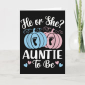 Halloween He Or She Auntie To Be Pumpkin Gender Re Kaart (Voorkant)