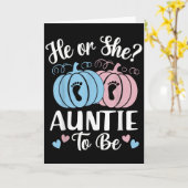 Halloween He Or She Auntie To Be Pumpkin Gender Re Kaart (Gele Bloem)