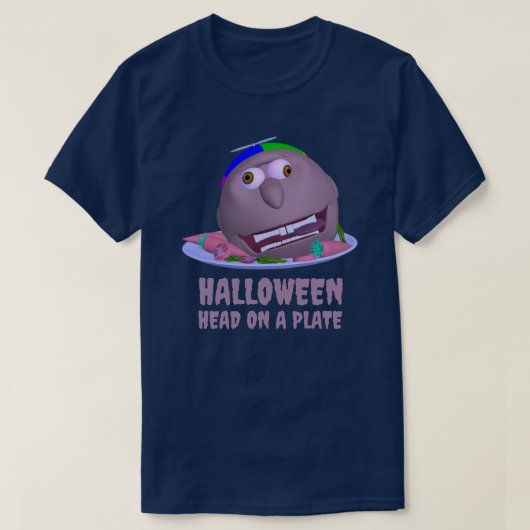 Halloween Head on a Plate with text Johnny T-shirt (Design voorkant)