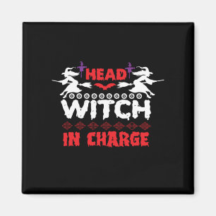 Halloween Head Witch in Charge Birthday Magneet