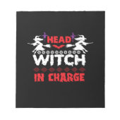 Halloween Head Witch in Charge Birthday Notitieblok (Voorkant)