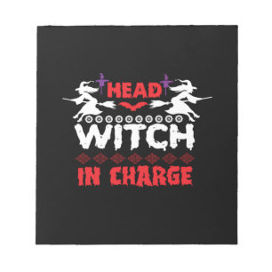 Halloween Head Witch in Charge Birthday Notitieblok