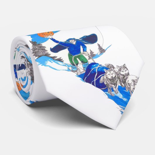 Halloween Headless Alaskan Musher Whimsical Stropd Stropdas (Opgerold)