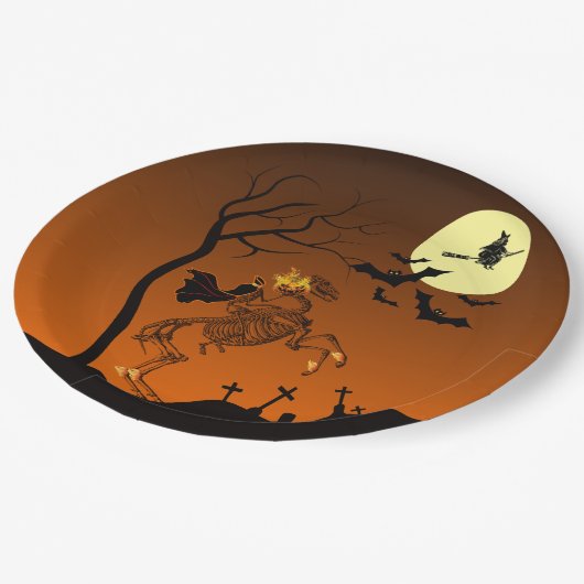 Halloween Headless Horseman Papieren Bordje (Gekanteld)