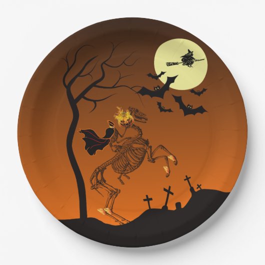 Halloween Headless Horseman Papieren Bordje (Voorkant)