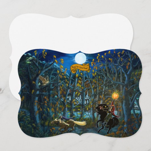 Halloween Headless Horseman Party Uitnodigingen (Voorkant / Achterkant)