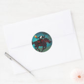 Halloween Headless Horseman Ronde Sticker (Envelop)