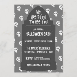 Halloween Headstone Dying om je te zien Kaart