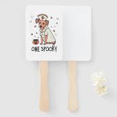 Halloween Healer Pup Een Spooky Verpleegkundige Ho Handwaaier (Voorkant en achterkant)