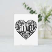 Halloween Heart, Black Heart, Holiday Briefkaart (Staand voorkant)