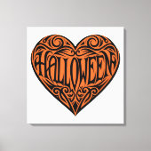 Halloween Heart, Black Heart, Holiday Canvas Afdruk (Voorkant)