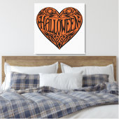 Halloween Heart, Black Heart, Holiday Canvas Afdruk (Insitu (Slaapkamer))