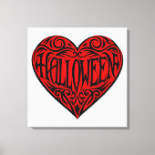 Halloween Heart, Black Heart, Holiday Canvas Afdruk (Voorkant)