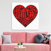 Halloween Heart, Black Heart, Holiday Canvas Afdruk (Insitu (Woonkamer))