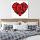 Halloween Heart, Black Heart, Holiday Canvas Afdruk (Insitu (Slaapkamer))