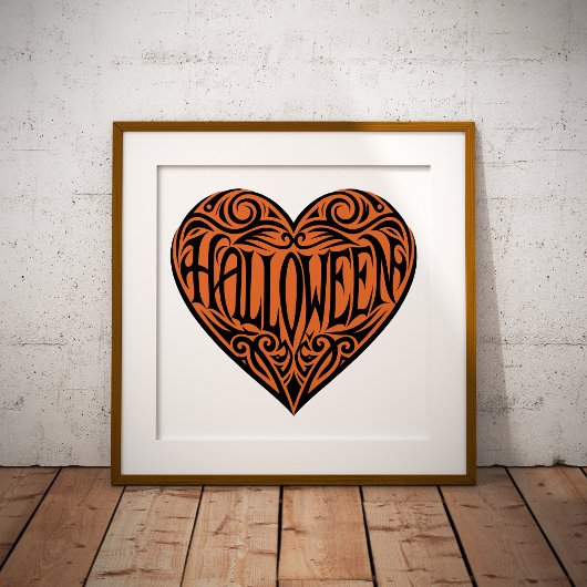 Halloween Heart, Black Heart, Holiday Foto Afdruk